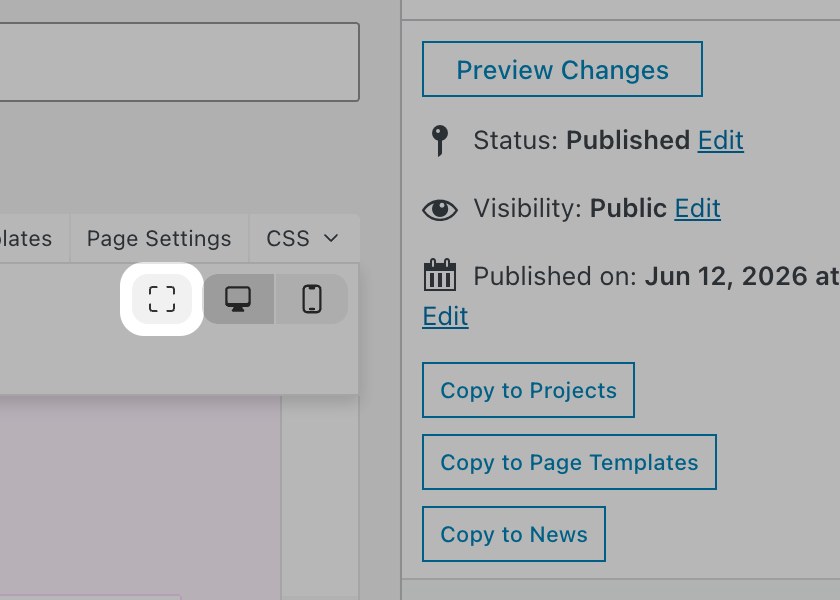 Zen Mode button in the Gridder header