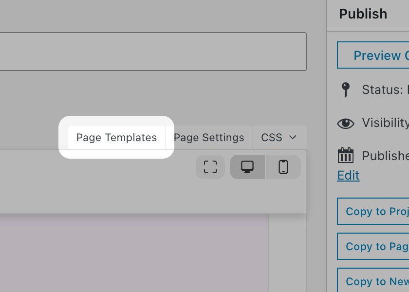 Page Templates button in the Gridder toolbar