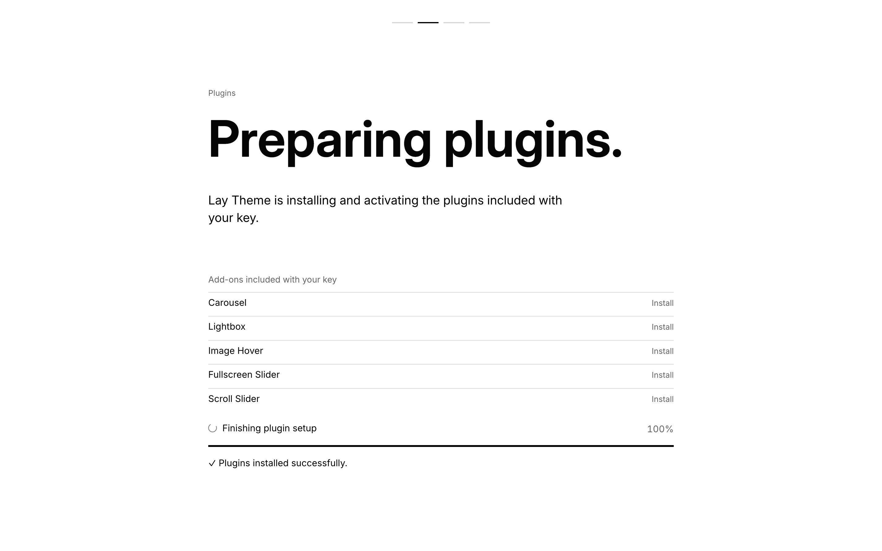 Setup Wizard addon installation step