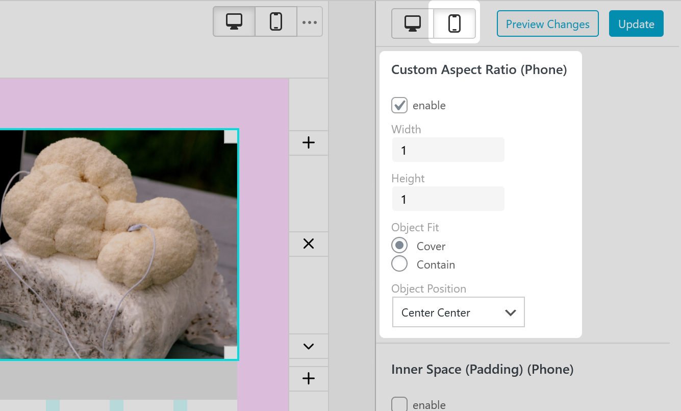 Image Custom Aspect Ratio on Phone