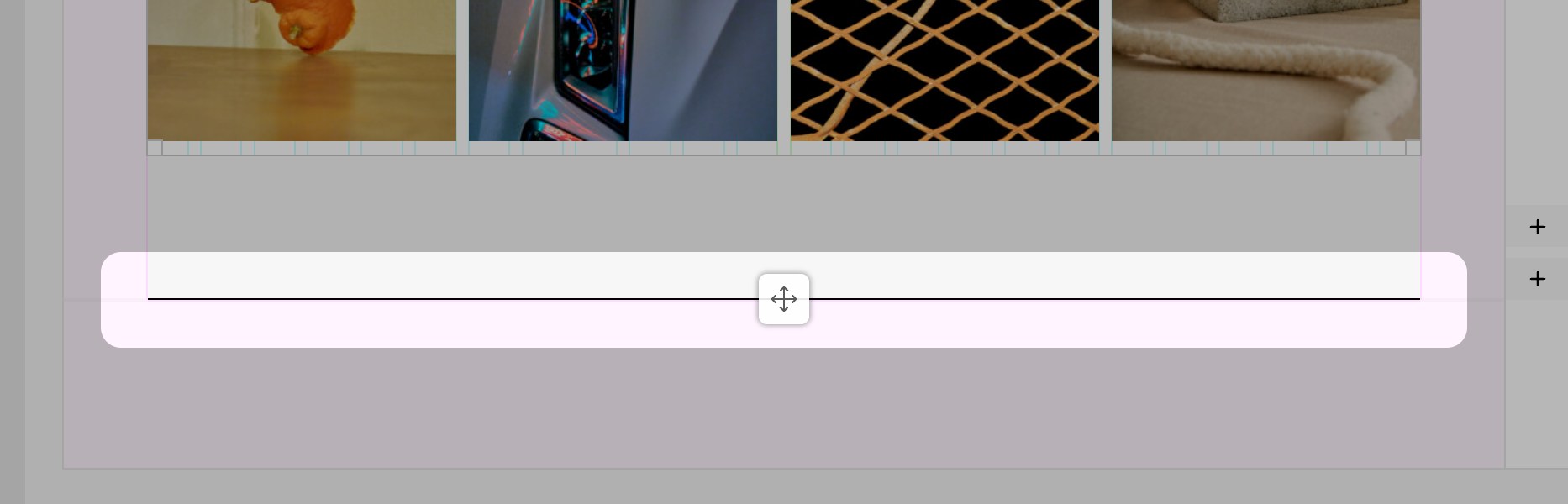 A horizontal line element in the Gridder canvas