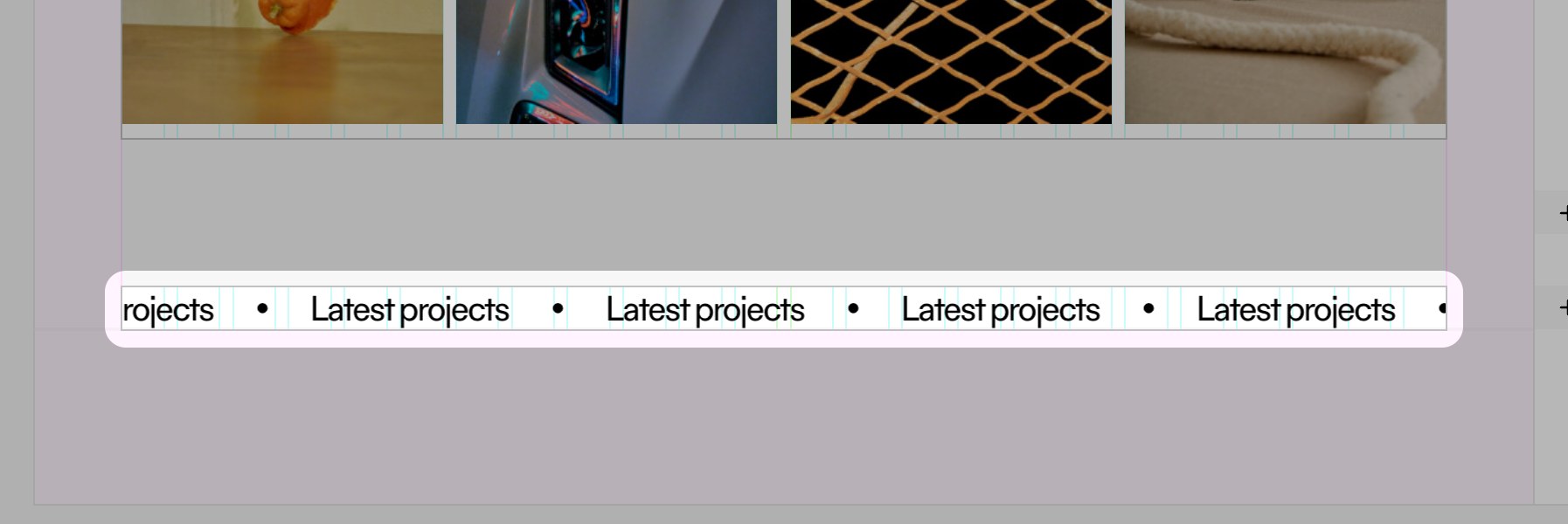 A Marquee element in the Gridder canvas