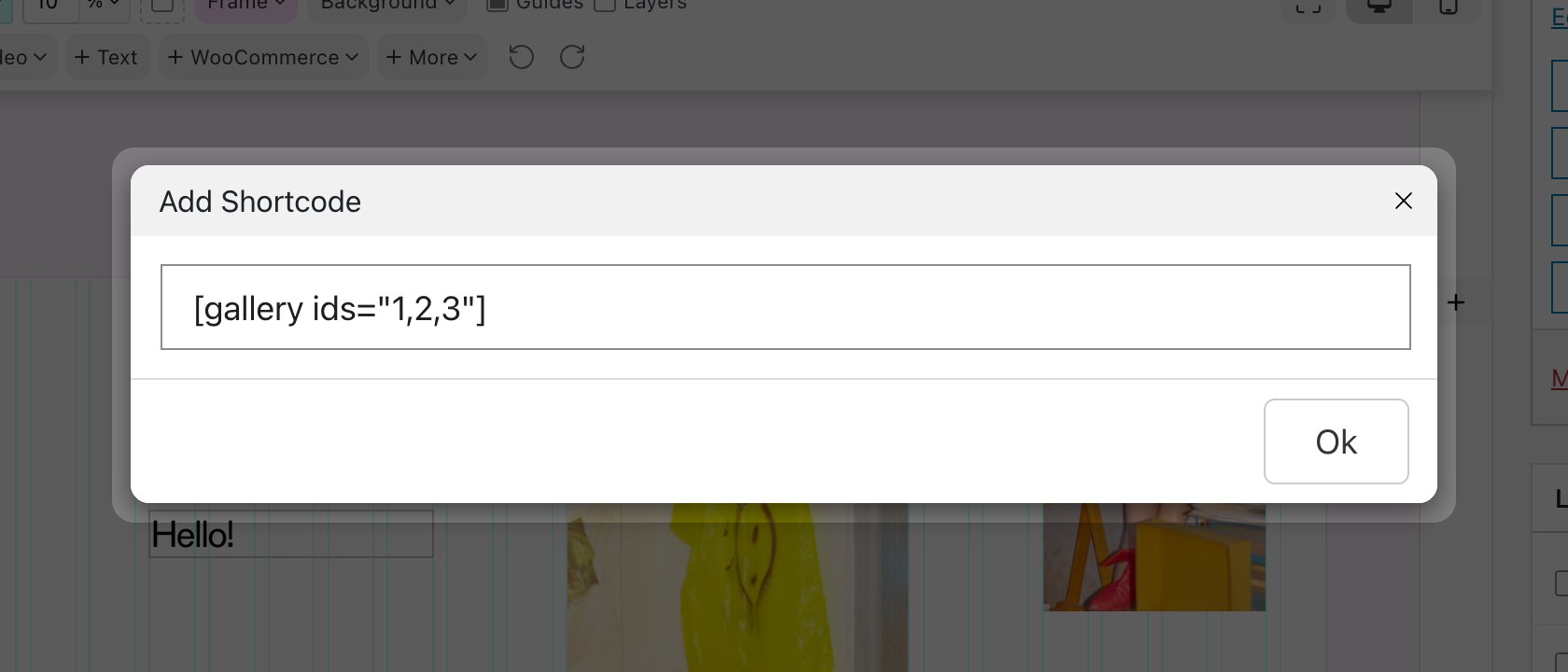 The Add Shortcode window