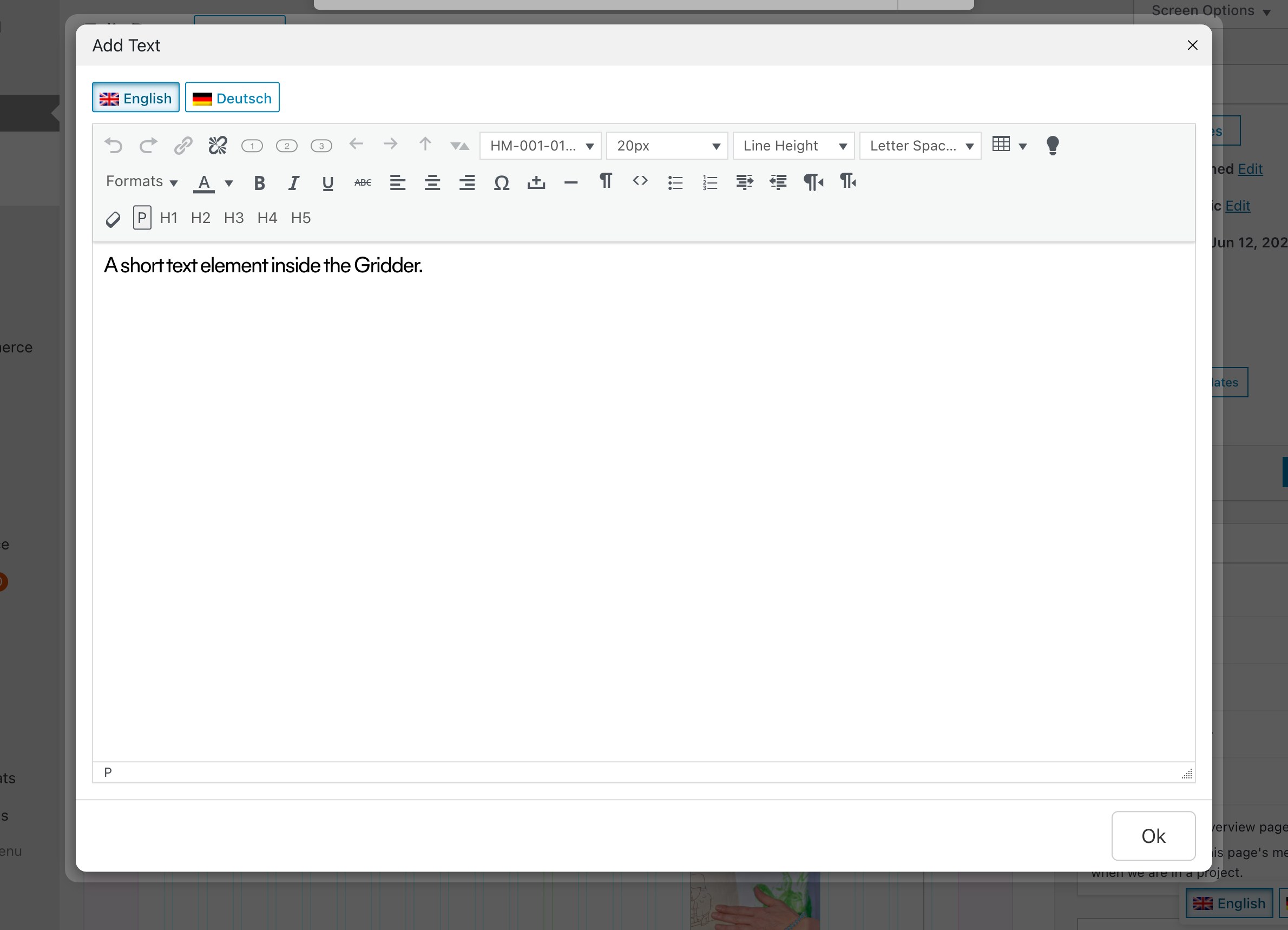 The Add Text window in the Gridder