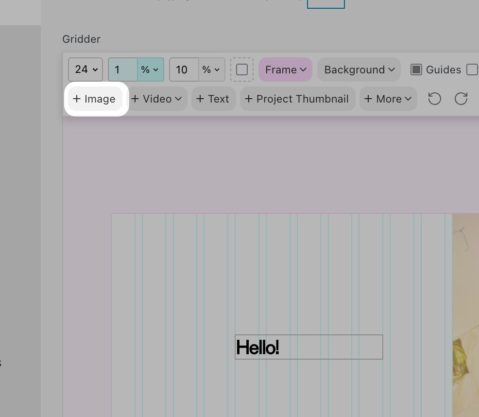 The +Image button