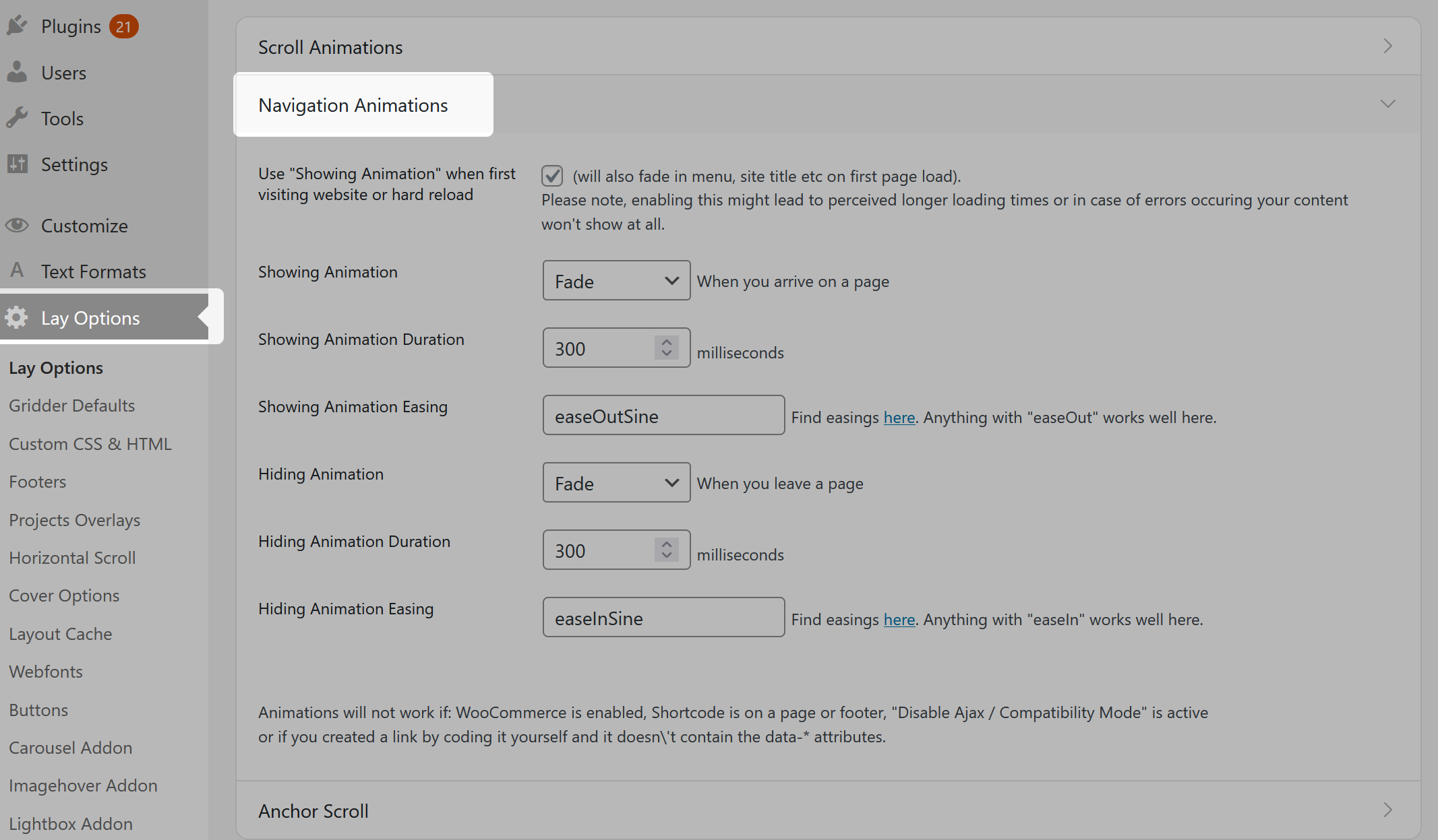 Navigation Animations