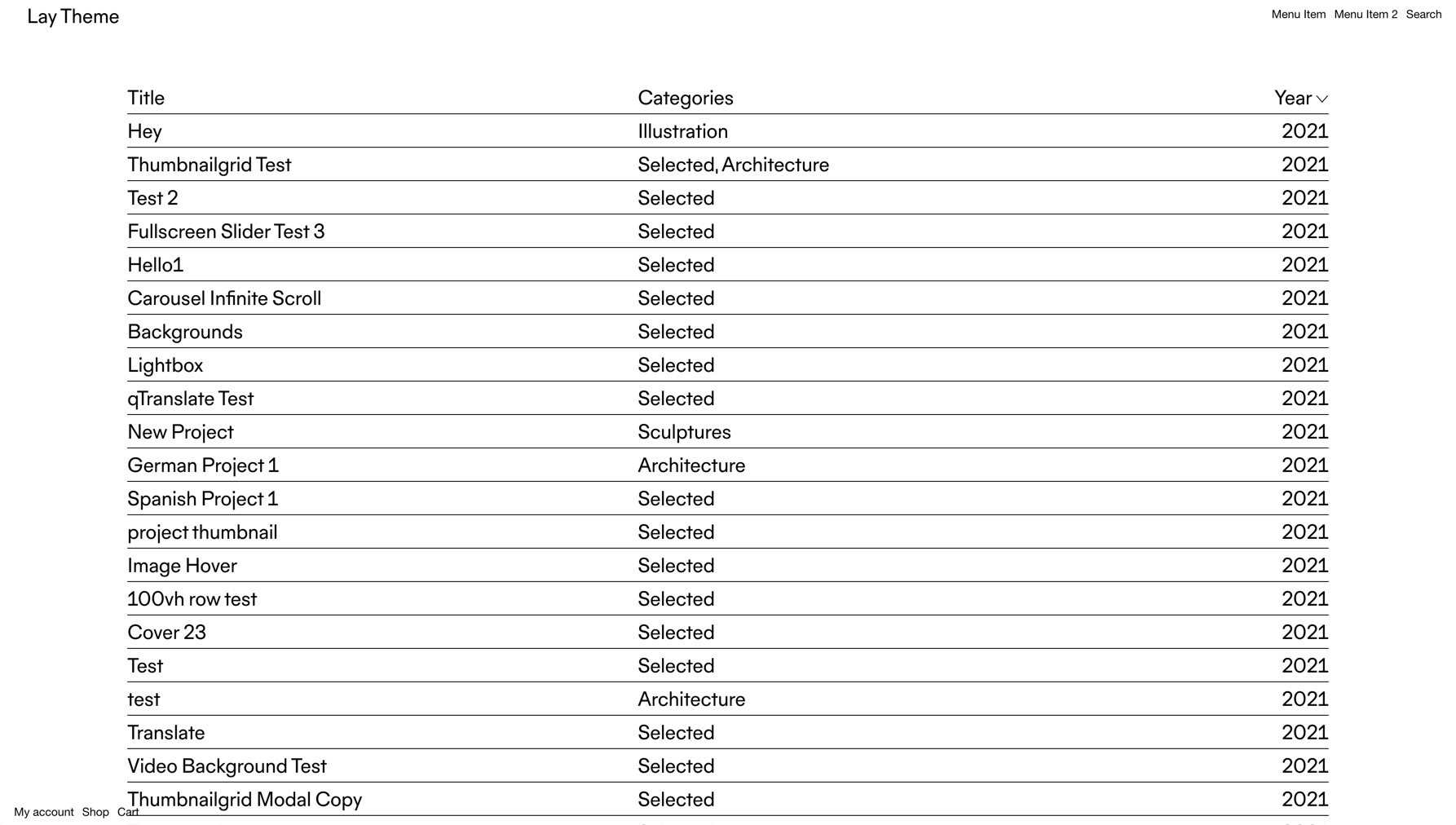 Project Index