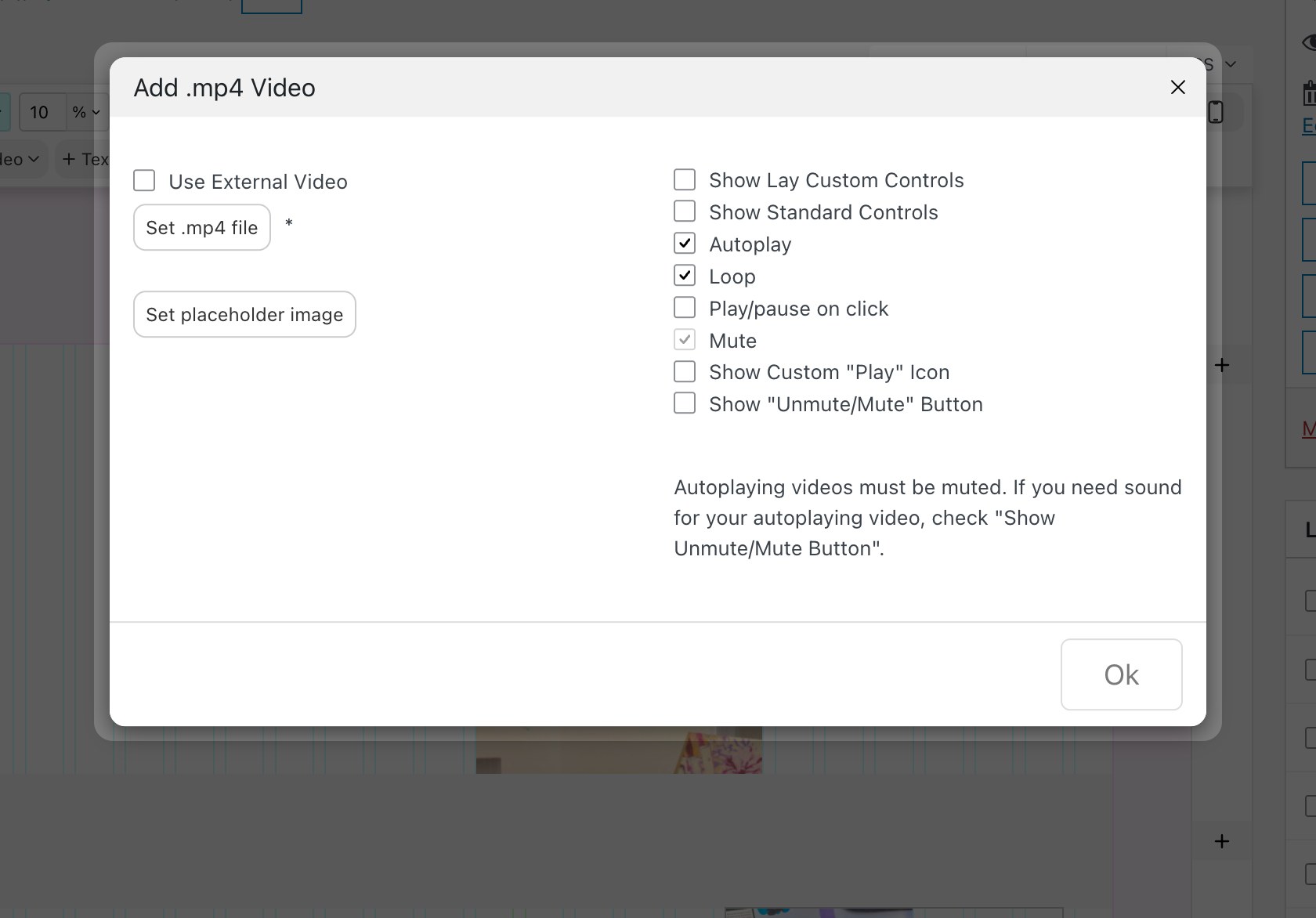 The Add .mp4 Video dialog