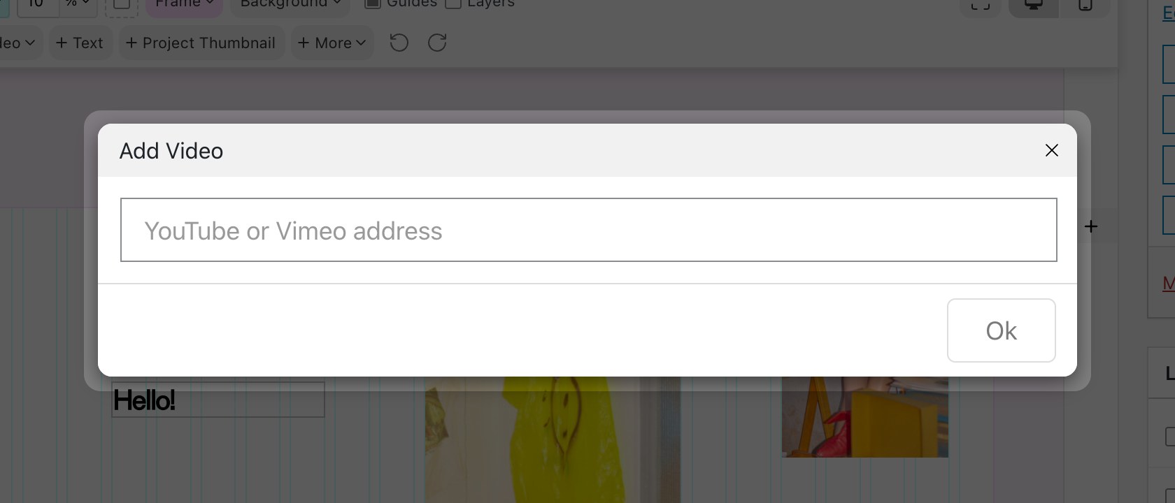 The Add Video dialog