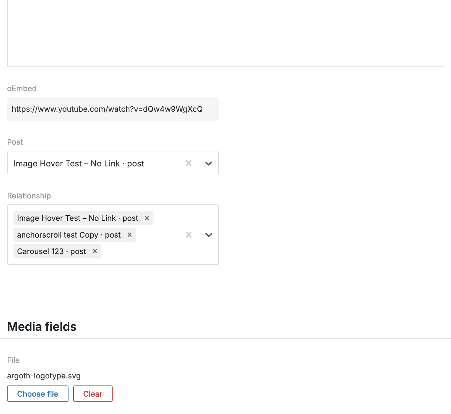 Post and relationship content fields in Lay Theme